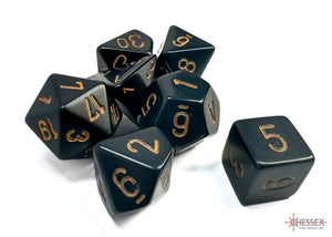 Chessex Dice Set: Opaque Black w/Gold (7)